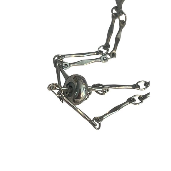 Celestial Charm Silver Tone Necklace Bar Chain Slide Clasp Clear Rhinestone Adj - Picture 5 of 5